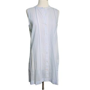Theory Blue & White Stripe Easy Button Front Tunic